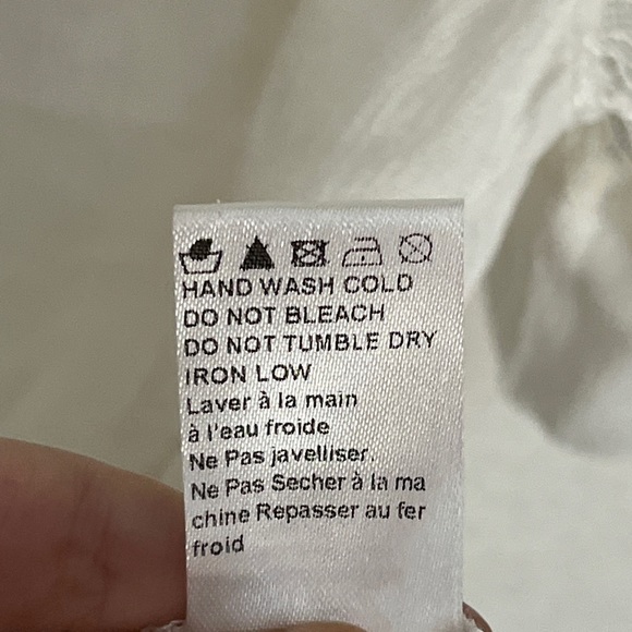 Lucca White Top Sheer Lace Lightweight Boho Flowy Tee Shirt Blouse Keyhole Sz S - Picture 8 of 9